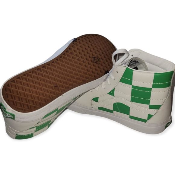 NWOT Van's Light Green & White Sk8 Checkerd Sk8 Hightop Sneakers - Picture 5 of 9
